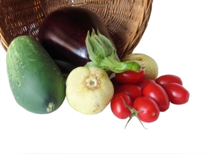 Summer Vegetables in a Basket